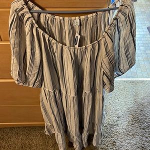 Old Navy white dress with blue stripes - size xxl